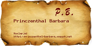Princzenthal Barbara névjegykártya